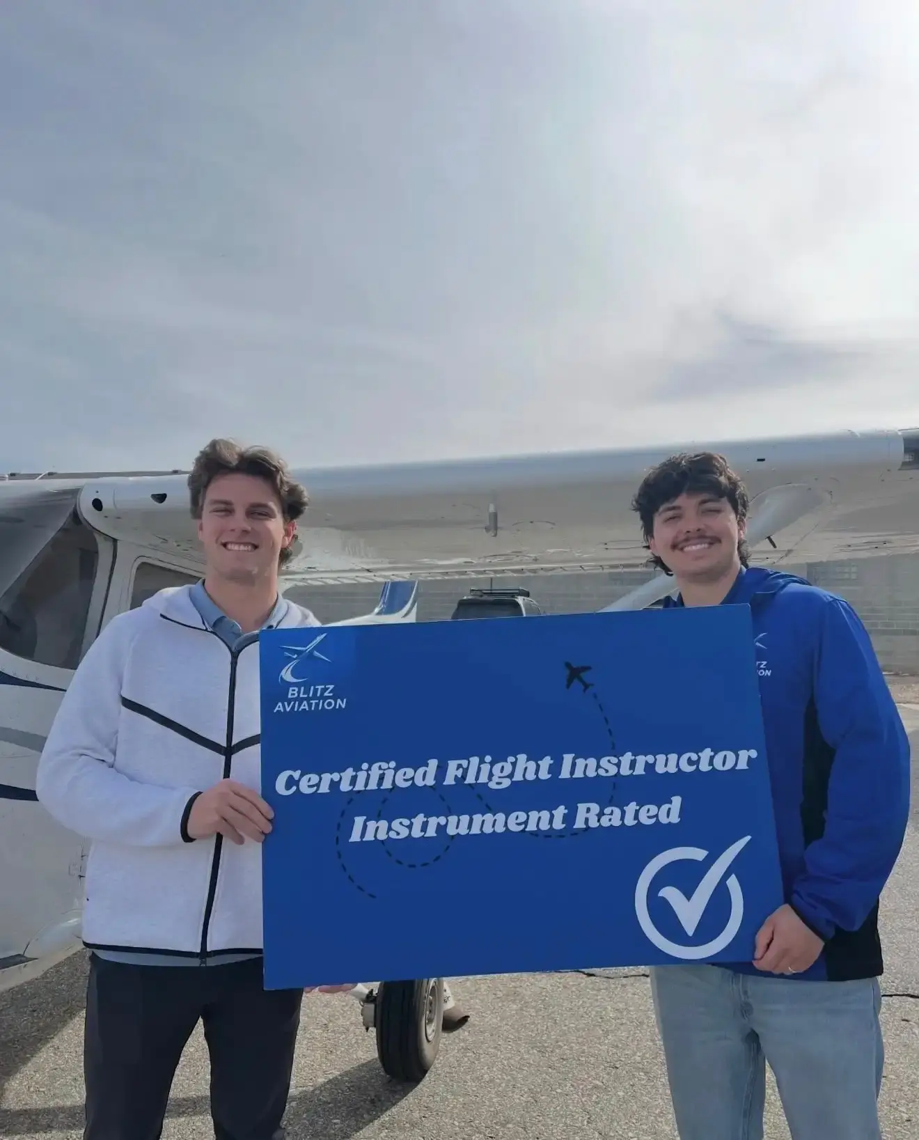 Student celebrating CFI certification